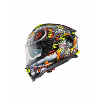 Casco Typhoon LY con gráfico — Talla M, gris brillante